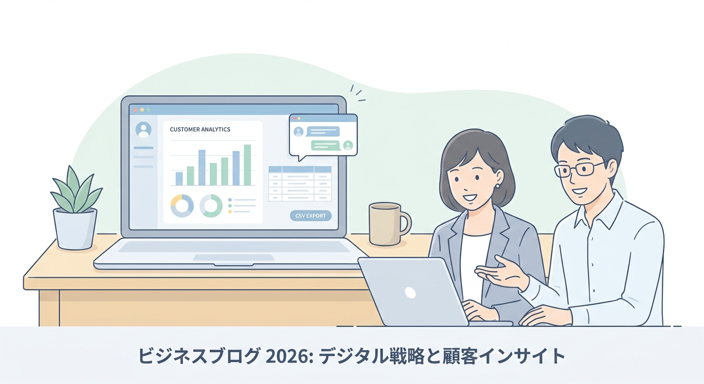 Professional business dashboard displaying customer data analytics, chat history tables, and CSV export functionality on