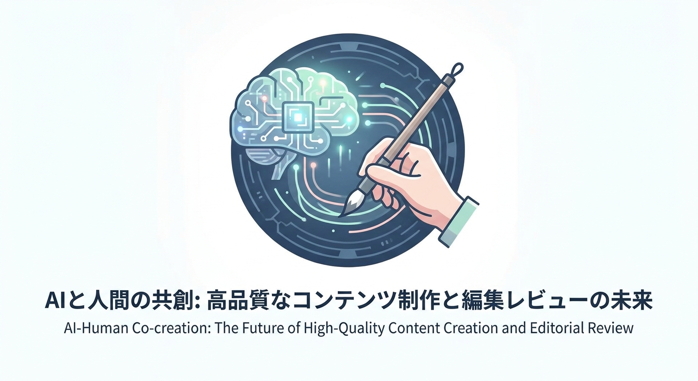A conceptual illustration of AI-human collaboration in writing, showing a glowing digital brain interconnected with a hu