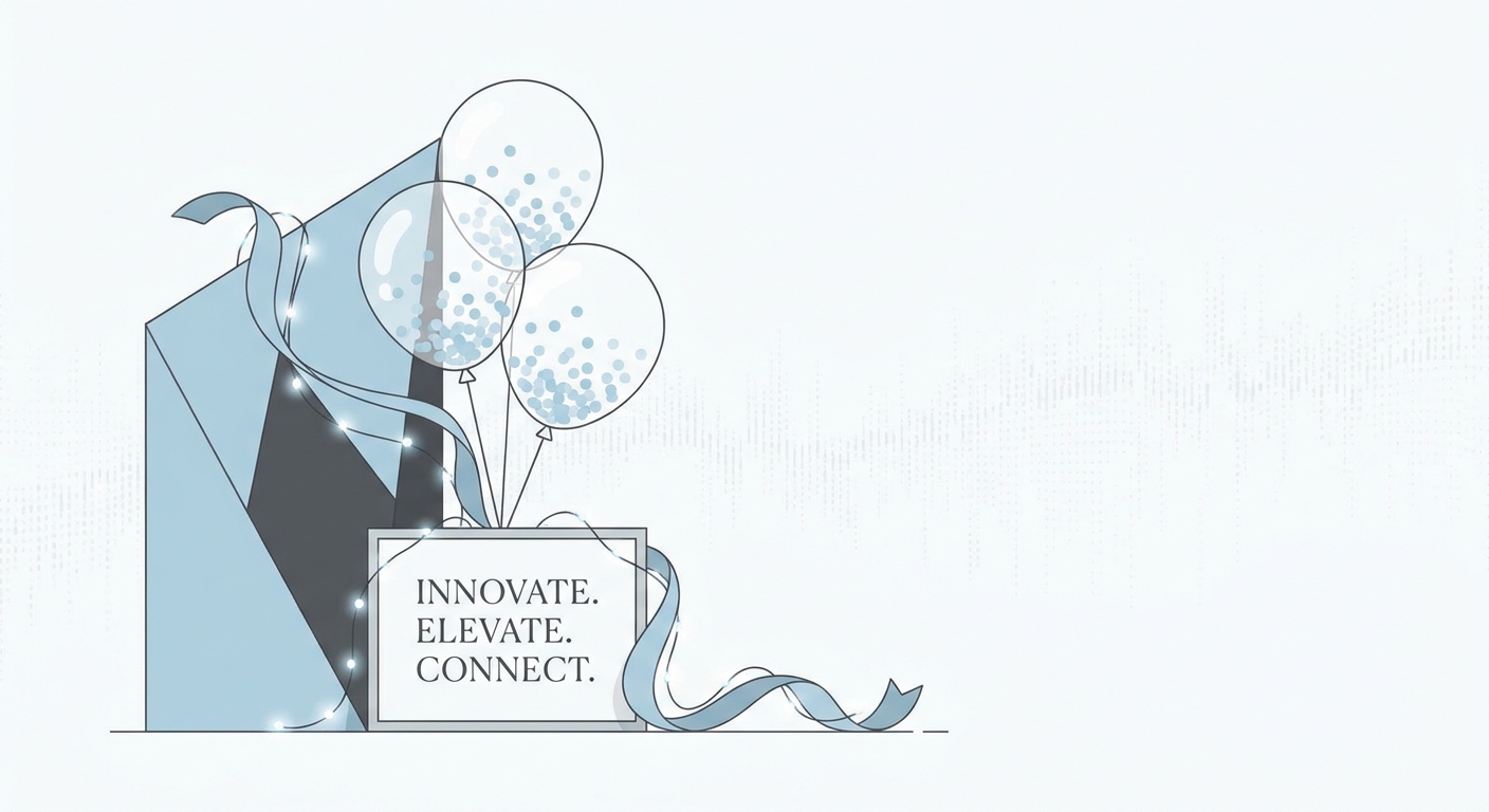A detailed section of a light blue flori-stand showcasing various decorative elements. It includes clear balloons filled