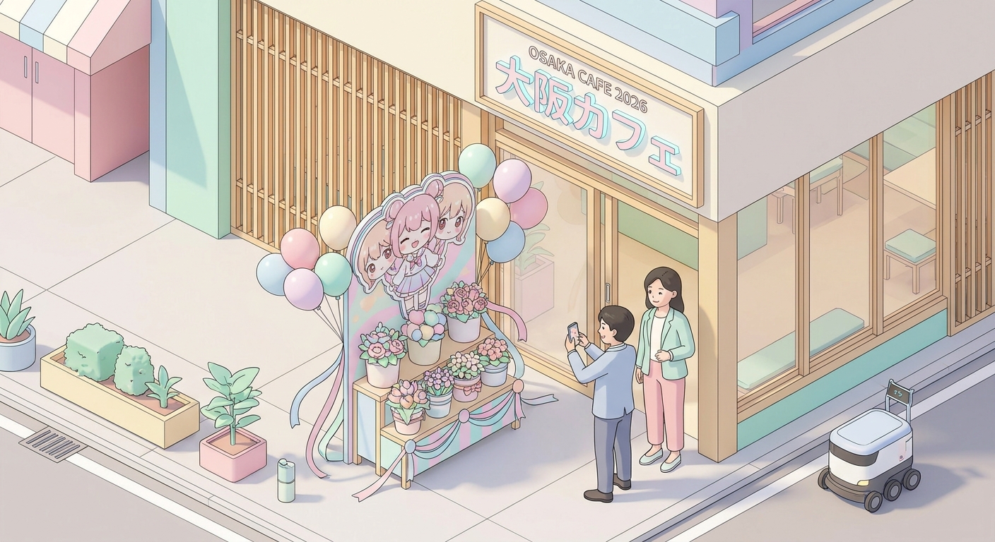 A colorful and cute flower stand (flasta) decorated with pastel pink and light blue balloons, ribbons, and a customized