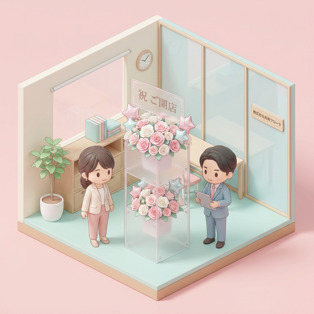 A luxury two-tier customized flower stand (flasta) with pastel pink and white roses, star-shaped balloons, and a clean a