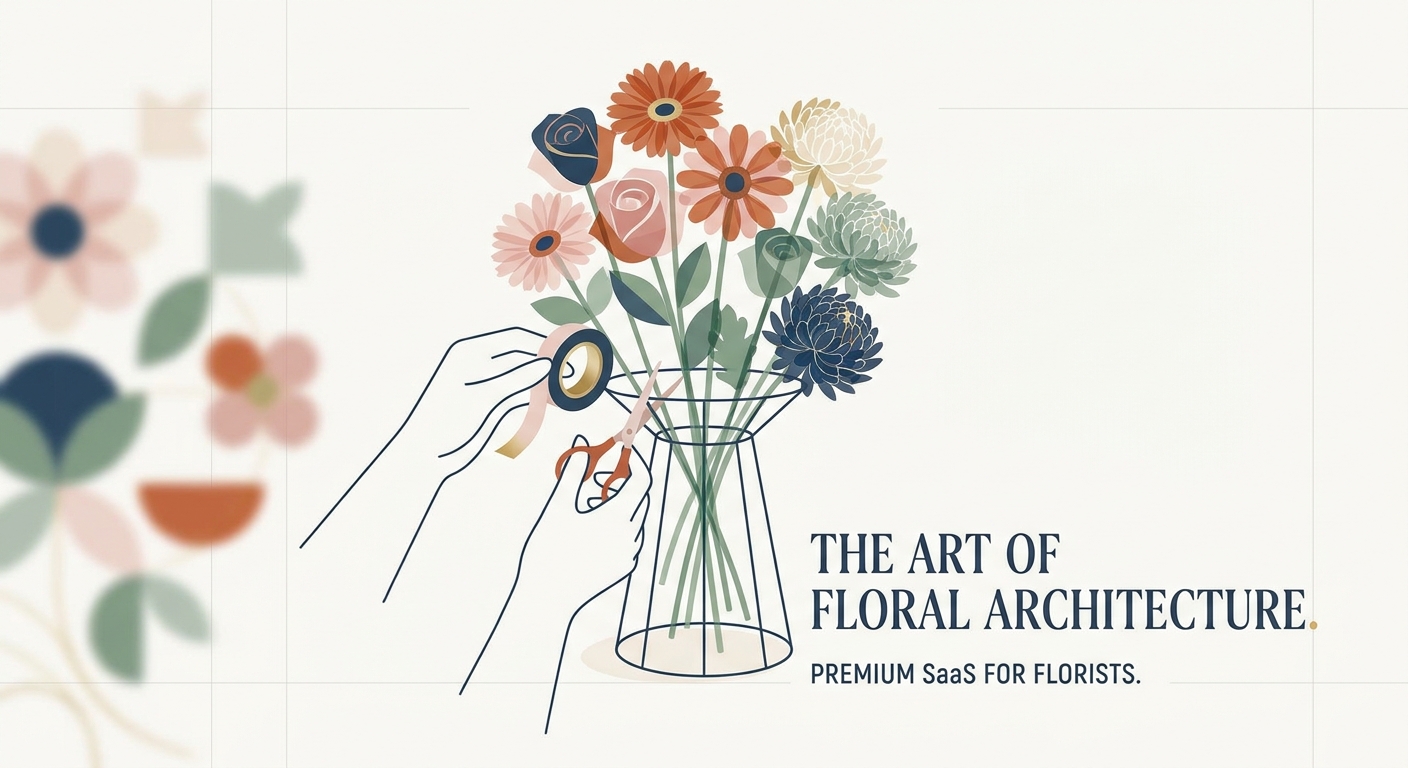 Close-up of hands meticulously arranging various types of colorful fresh flowers like roses, gerberas, and chrysanthemum