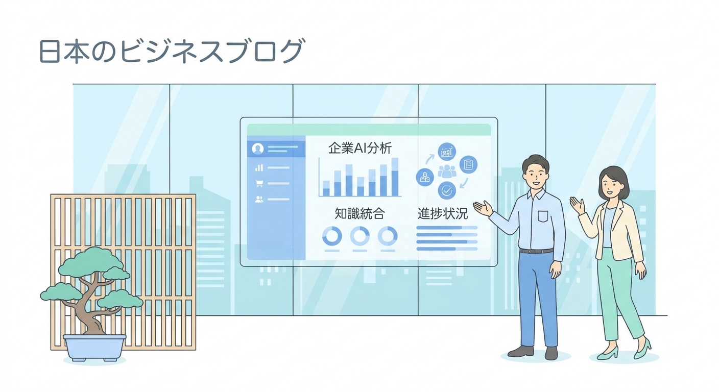 Modern clean dashboard showing enterprise AI system analytics and knowledge integration, blue tone